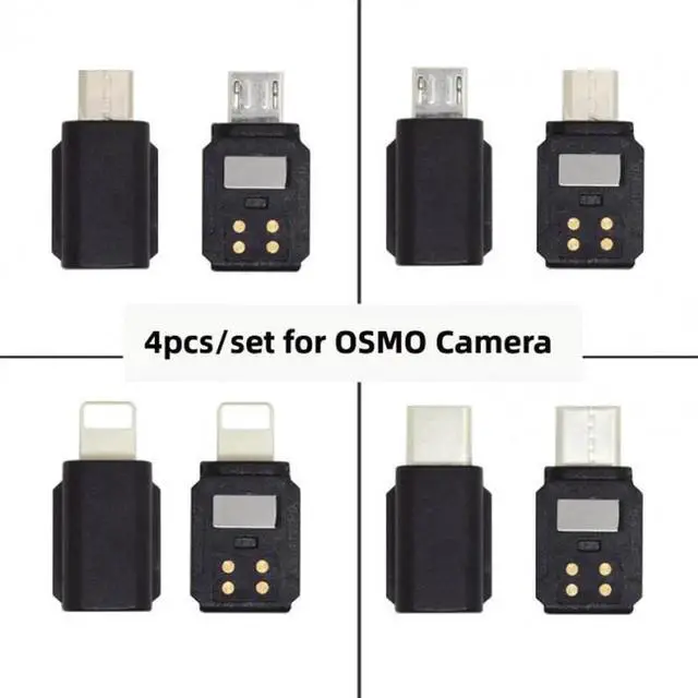 Alt view image 5 of 7 - U2-048 4pcs/set Type-CMicro8P Adapter for Osmo Pocket 1 2 Connector Interface Handheld Gimbal Camera Accessories