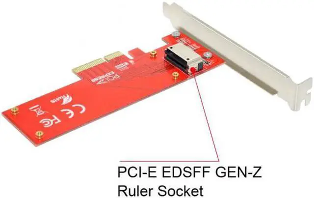 Alt view image 2 of 7 - SF-036 PCI-E4.0 4X Host Adapter to NVMe Ruler 1U GEN-Z EDSFF Short SSD E1.S Carrier Adapter