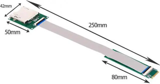 Alt view image 7 of 7 - SA-038 NGFF M.2 NVMe Mainboard to CF Express Extension Cable M2 M-key for CFE Type-B Support R5 Z6 Z7 Memory Card