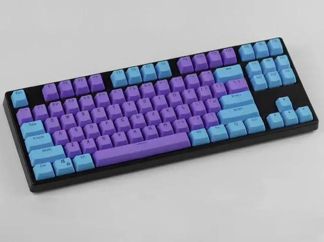 Main image of 87/104 Keycaps Miami EVA Color Matching OEM Profile PBT Double Shot keycap Set for MX Mechanical Keyboard- Only Keycaps Blue Tenkeyless