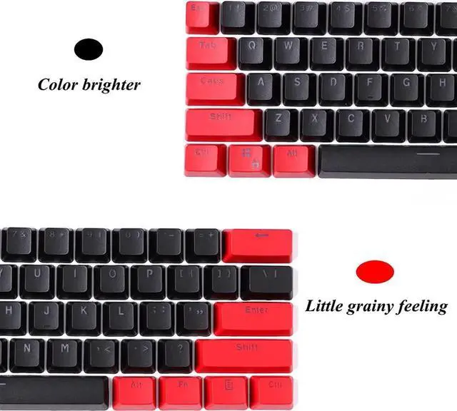 Alt view image 6 of 7 - 61 Keycaps 60 Percent, OEM Profile Gaming Keycaps Cherry MX RGB Backlit Keycap Set for 60 Percent Mechanical Keyboard Anne Pro 2/Poker/RK61/GK61/Ganss Alt61,Only keycaps (Black Red)