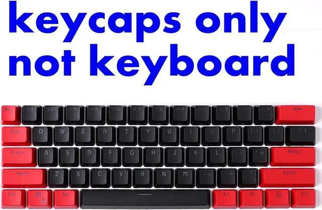 Alt view image 7 of 7 - 61 Keycaps 60 Percent, OEM Profile Gaming Keycaps Cherry MX RGB Backlit Keycap Set for 60 Percent Mechanical Keyboard Anne Pro 2/Poker/RK61/GK61/Ganss Alt61,Only keycaps (Black Red)