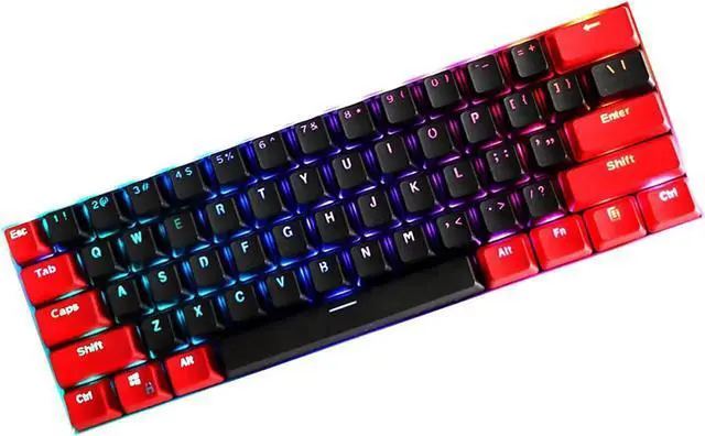 Main image of 61 Keycaps 60 Percent, OEM Profile Gaming Keycaps Cherry MX RGB Backlit Keycap Set for 60 Percent Mechanical Keyboard Anne Pro 2/Poker/RK61/GK61/Ganss Alt61,Only keycaps (Black Red)