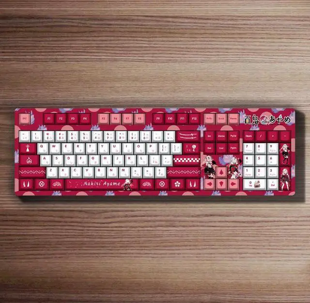 Main image of Anime 2D personalized customization Dly hot-pulled shaft PBT thermal transfer keycaps gamingmechanical keyboard Bai Ge Lingmu White Base Mechanical Keyboard