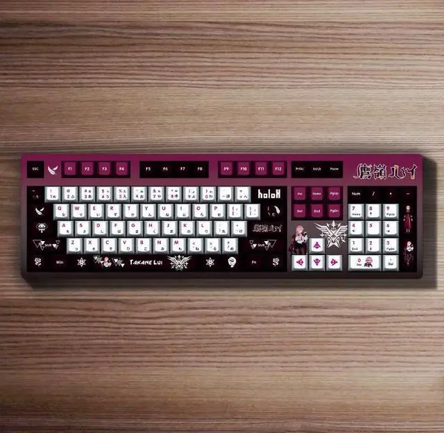 Main image of Anime 2D personalized customization Dly hot-pulled shaft PBT thermal transfer keycaps gamingmechanical keyboard Eagle Ridge Liuyi White Base Mechanical Keyboard