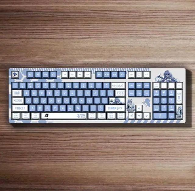Main image of Anime 2D personalized customization Dly hot-pulled shaft PBT thermal transfer keycaps gamingmechanical keyboard Reppoli white base mechanical keyboard