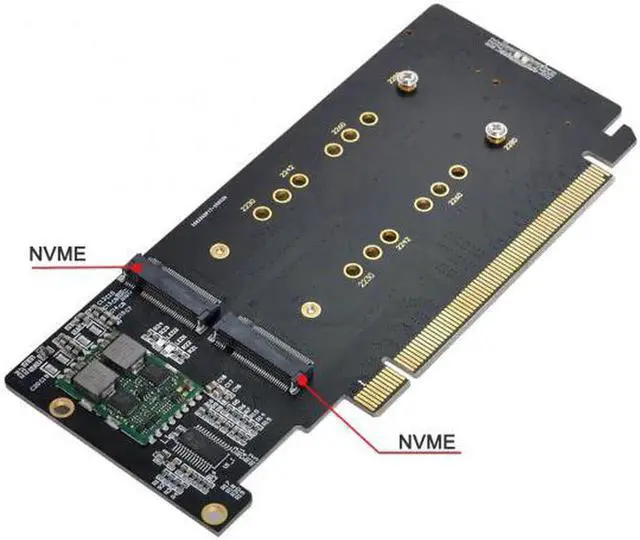 Alt view image 2 of 6 - SA-024 4X NVME M.2 AHCI to PCIE Express 3.0 Gen3 X16 Raid Card VROC Raid0 Hyper Adapter