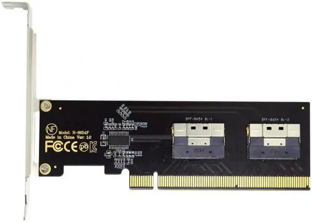 Alt view image 4 of 7 - SA-016-2P Dual Slimline SFF-8654 8X 4 NVME to PCIE Express 3.0 4.0 Raid Card VROC Raid0 Hyper Adapter