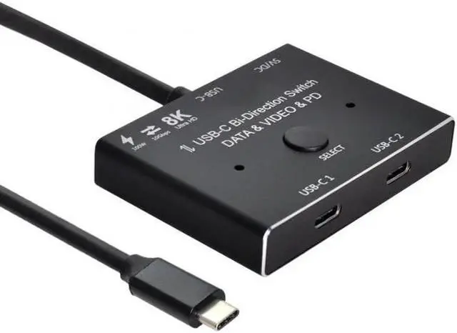 Alt view image 7 of 7 - UC-161 USB-C Type-C Bi-Direction Switch MST 1 to 2 Hub Support Video Data PD 8K@30hz 100W 10Gbps