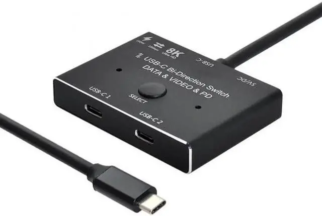 Main image of UC-161 USB-C Type-C Bi-Direction Switch MST 1 to 2 Hub Support Video Data PD 8K@30hz 100W 10Gbps