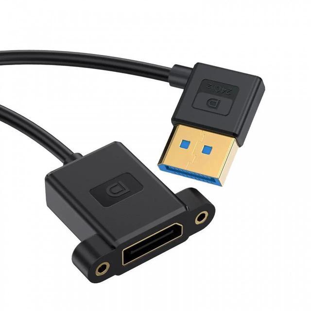 thumbnail image 2 of Ultrafine Left Angled DisplayPort 1.4 DP Male To Female Extension Cable 8K 60hz 4K 144hz For Desktop Laptop Monitor Graphics Card 30cm 2 of 12