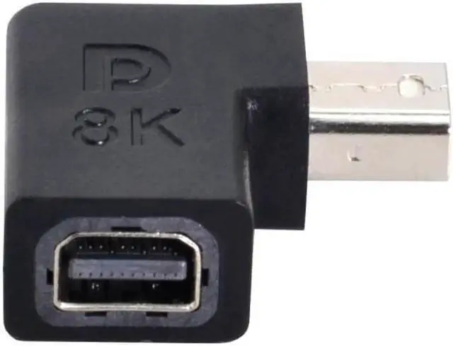 Alt view image 2 of 7 - Angled Mini DisplayPort 1.4 Male to Mini DP Female 8K 60hz Adapter Ultra-HD UHD 4K 144hz 7680*4320 for Video PC Laptop Monitor