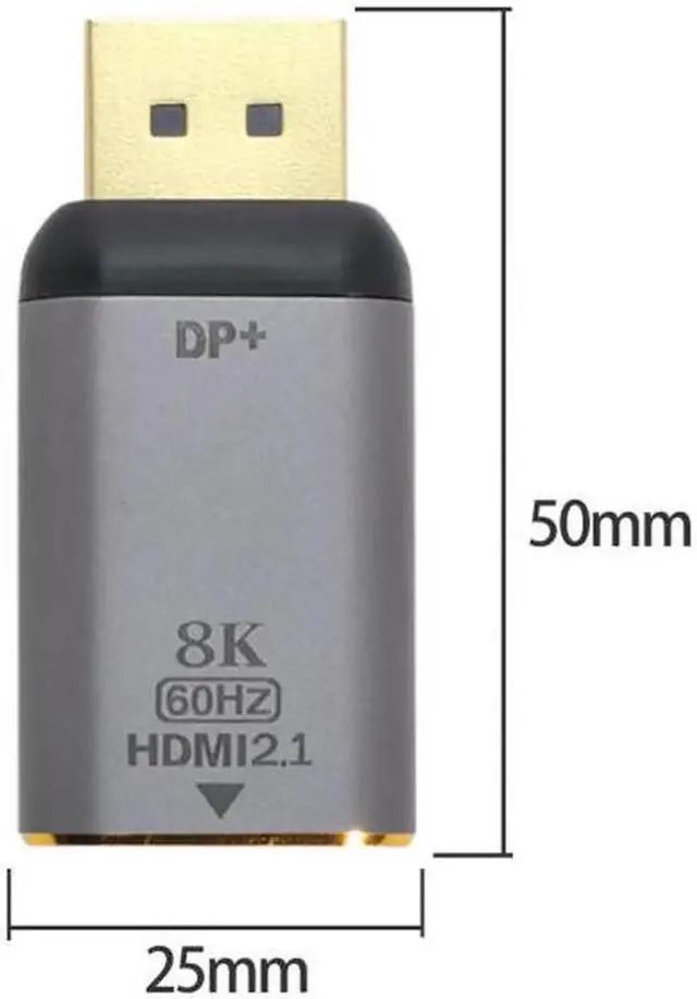 Alt view image 4 of 6 - DisplayPort 1.4 Source to HDMI 2.0 Display 8K 60hz UHD 4K DP to HDMI Male Monitor Adapter Connector