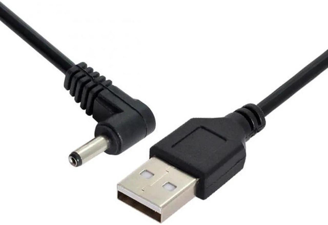 Cavo USB 2.0 Maschio A 90° Con Spina DC 3.5mm X 1.35mm – Alimentazione 5V, Lunghezza 80cm, Per Dispositivi Elettronici (CableCC)