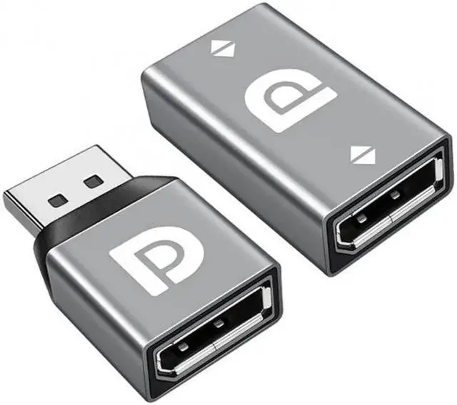 Alt view image 3 of 6 - 2pcs/set DisplayPort 1.2 4K 60hz to DP Extension Adapter Male Female Ultra-HD UHD for Video PC Laptop TV