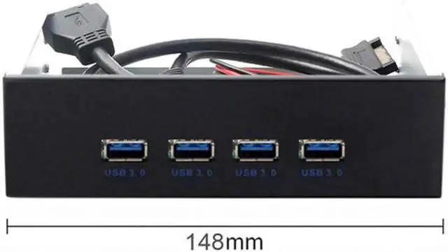 Alt view image 3 of 5 - USB 3.0 HUB 4 Ports Front Panel to Motherboard 20Pin Connector Cable for 5.25" CD-ROM Bay