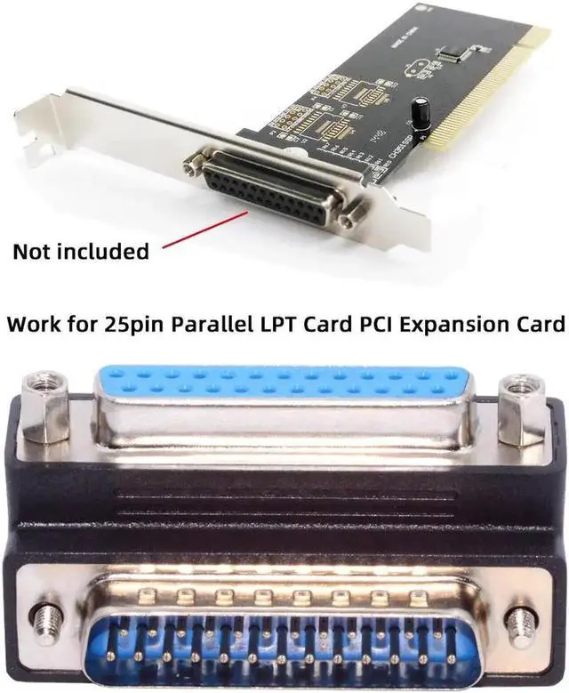 Alt view image 5 of 7 - DSUB Parallel LPT AES/EBU DB25pin Male Nut to Female Screw Extension Adapter DB Connector Down 90 Degree Angled