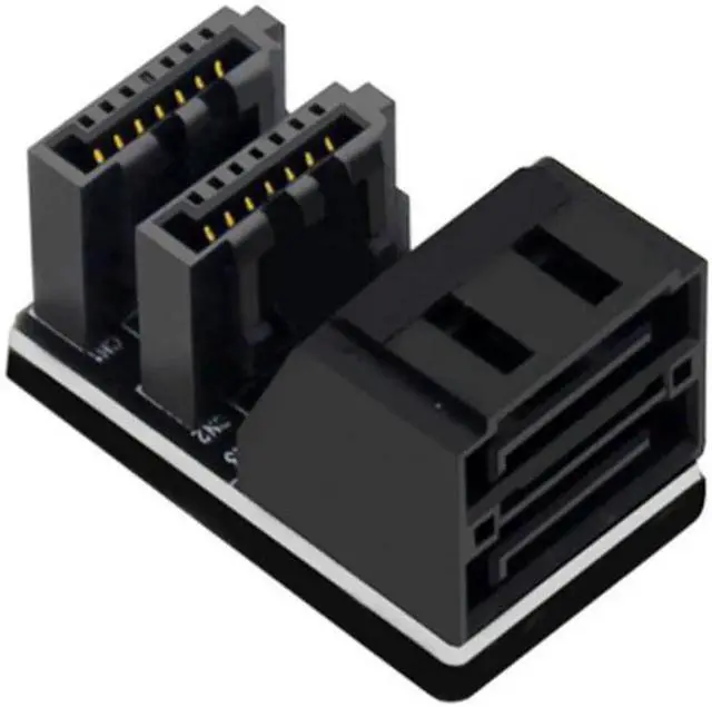 Alt view image 6 of 7 - 7Pin Female to 7Pin Male Vertical 90 Degree Angled Adapter Low Profile for Desktops SSD HDD Mainboard Motherboard
