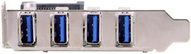 Alt view image 2 of 7 - Low Profile 4 Ports PCI-E to USB 3.0 HUB PCI Express Expansion Card Adapter 5Gbps for Motherboard