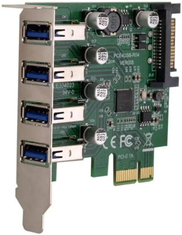 Alt view image 5 of 7 - Low Profile 4 Ports PCI-E to USB 3.0 HUB PCI Express Expansion Card Adapter 5Gbps for Motherboard
