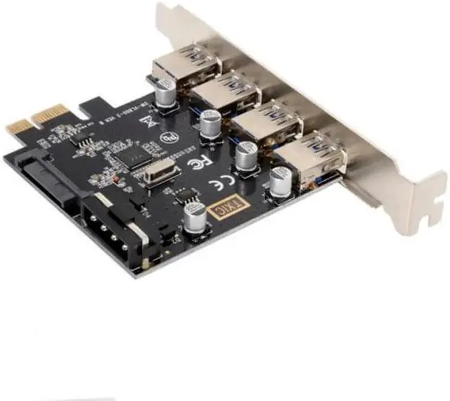 Alt view image 4 of 5 - 4 Ports PCI-E to USB 3.0 HUB PCI Express Expansion Card Adapter 5Gbps for Motherboard