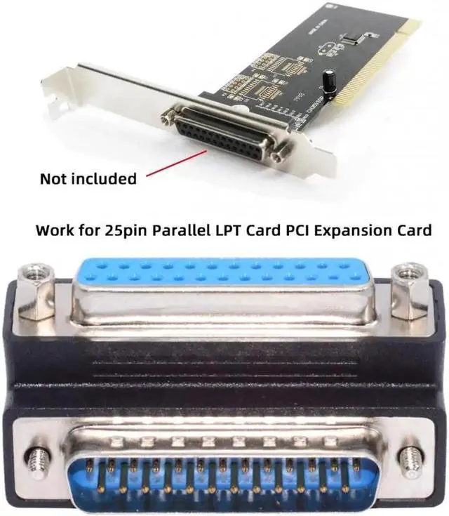 Alt view image 7 of 7 - DSUB Parallel LPT AES/EBU DB25pin Male Nut to Female Screw Extension Adapter DB Connector Up 90 Degree Angled