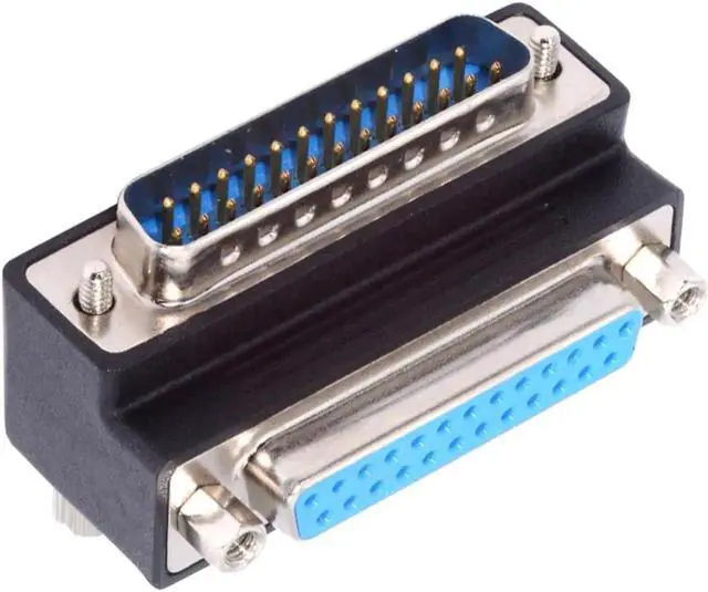 Alt view image 5 of 7 - DSUB Parallel LPT AES/EBU DB25pin Male Nut to Female Screw Extension Adapter DB Connector Up 90 Degree Angled