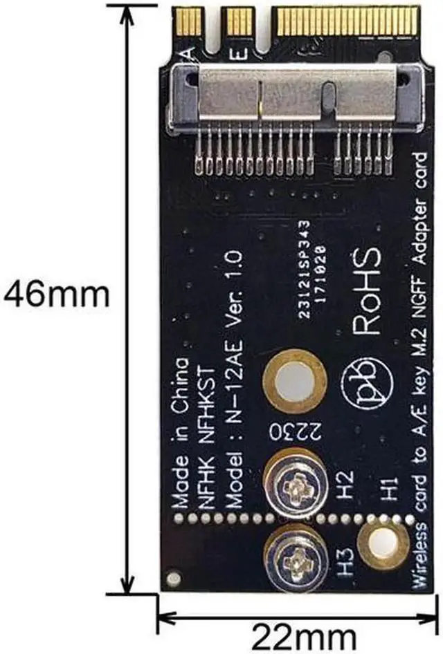 Main image of BCM94360CS2 BCM943224PCIEBT2 Wireless Card to NGFF M.2 Key A/E Adapter for Macbook OS
