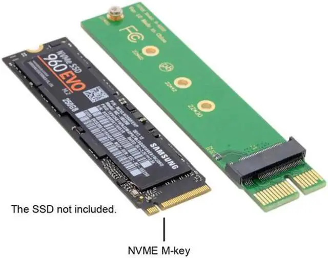 Alt view image 7 of 7 - NGFF M-key NVME AHCI SSD to PCI-E 3.0 1x x1 Vertical Adapter for XP941 SM951 PM951 960 EVO SSD