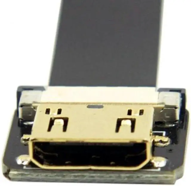 Main image of Up Angled 90 Degree FPV Micro HDMI Male to Mini HDMI Female FPC Flat Cable 10cm for FPV HDTV Multicopter Aerial Photography