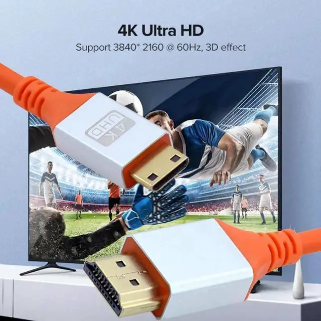 Alt view image 7 of 7 - Mini HDMI 4K to HDMI Ultra Soft High Flex HDTV Cable Hyper Super Flexible Cord High Speed Type-A Male to Male for Computer HDTV