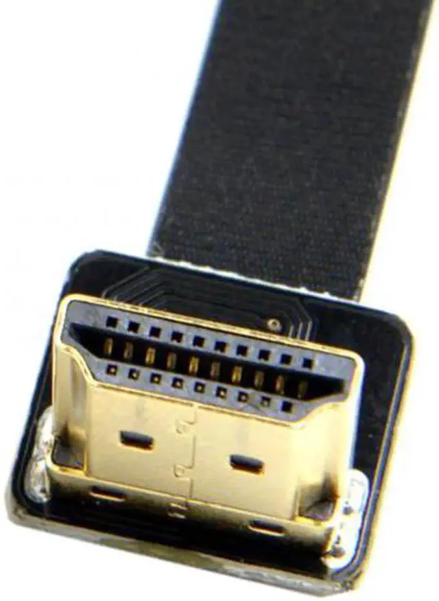 Alt view image 6 of 7 - Dual 90 Degree Right-Up Angled HDMI Type A Male to Male HDTV FPC Flat Cable for FPV HDTV Multicopter Aerial Photography 2.6"