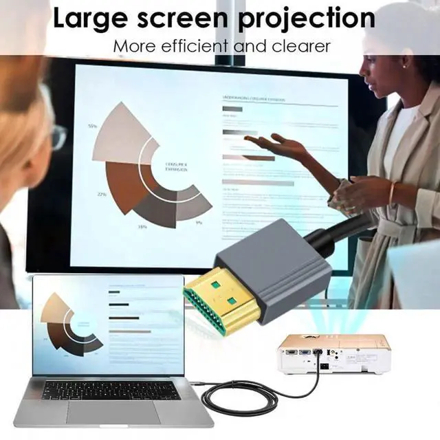 Alt view image 4 of 6 - HDMI 2.1 Male to HDMI Male 8K 60hz Stretch Coiled Cable Right Angled 90 Degree for HDTV Computer Laptop Monitor