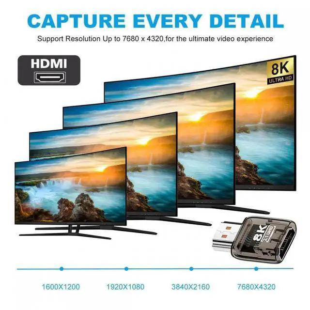 Alt view image 3 of 7 - Cable 3pcs/set HDMI Male to HDMI 2.1 Female UHD Extension Adapter Extender with Smart LED Light Support 8K 60hz HDTV