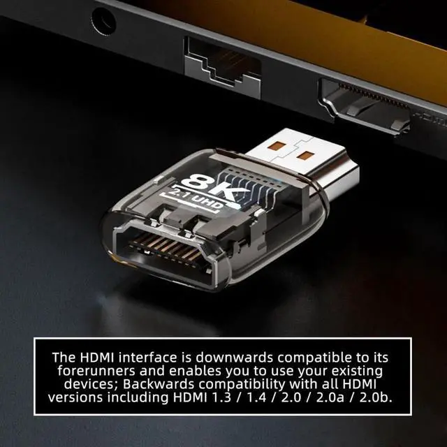 Alt view image 5 of 7 - Cable 3pcs/set HDMI Male to HDMI 2.1 Female UHD Extension Adapter Extender with Smart LED Light Support 8K 60hz HDTV