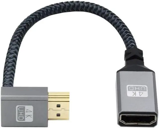 Main image of Up Angled 90 Degree HDMI 1.4 Type A Male to A Female Extension Cable Support HDTV 4K 60hz 3D