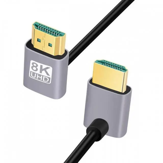 Alt view image 2 of 7 - HDMI 2.1 Ultra Thin HDTV Cable 8K 4K Hyper Super Flexible Slim Cord Up Angled to Up Angled 90 Degree Type-A for Computer HDTV