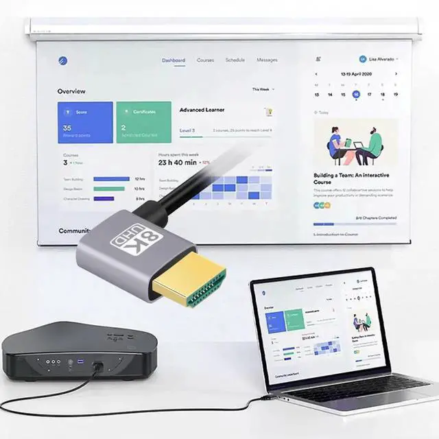 Alt view image 3 of 7 - HDMI 2.1 Ultra Thin HDTV Cable 8K 4K Hyper Super Flexible Slim Cord Left Angled to Left Angled 90 Degree Type-A for Computer HDTV