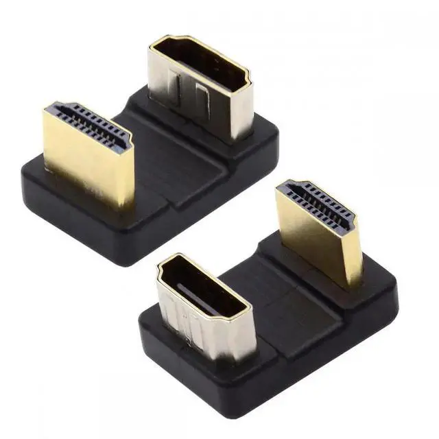 Main image of 2pcs/lot Up & Down HDMI 1.4 Male Type-A to HDMI Female Port Saver 360 Degree Opposite U Shape Back Angled Extension Adapter
