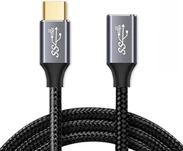 Alt view image 2 of 7 - 20CM USB-C USB 3.1 Type-C Male to Female Extension Data Cable 10Gbps 100W with Sleeve for Laptop Phone