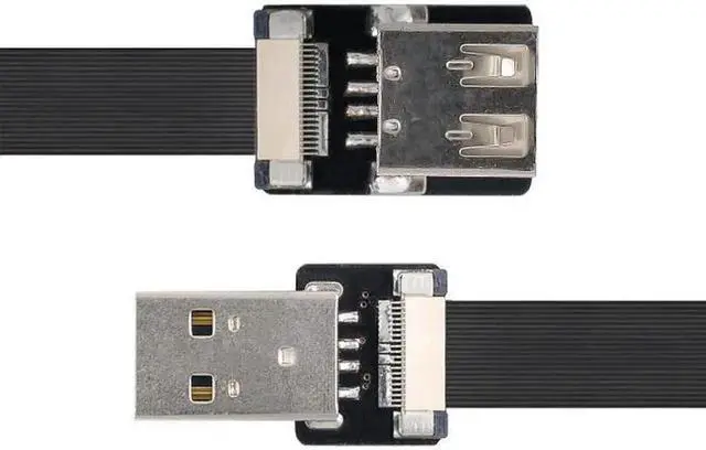 Alt view image 4 of 7 - USB 2.0 Type-A Male to Female Extension Data Flat Slim FPC Cable for FPV and Disk and Scanner and Printer