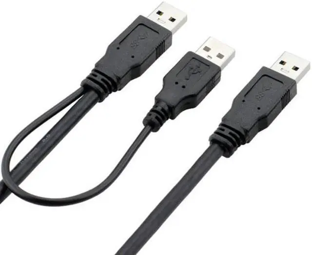 Alt view image 3 of 7 - U3-072 super speed USB 3.0 power Y cable two A Male to USB Male for external Hard Disk