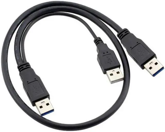 Alt view image 2 of 7 - U3-072 super speed USB 3.0 power Y cable two A Male to USB Male for external Hard Disk