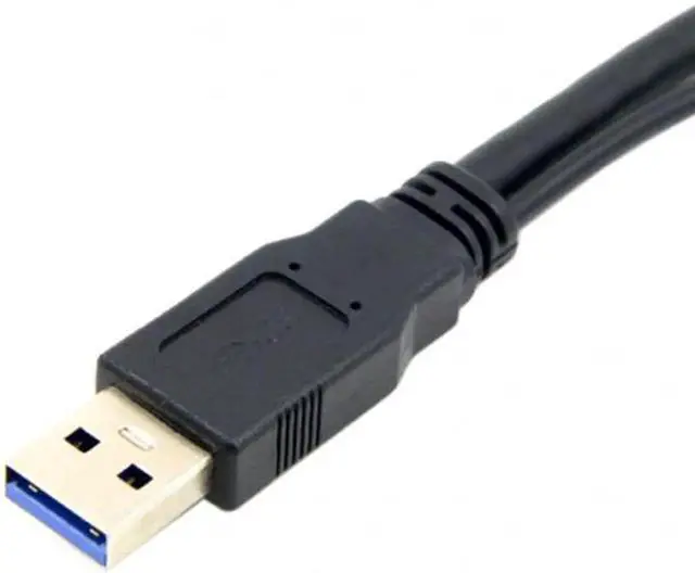 Alt view image 4 of 6 - Black USB 3.0 Male to Dual USB Female Extra Power Data Y Extension Cable for 2.5" Mobile Hard Disk U3-041