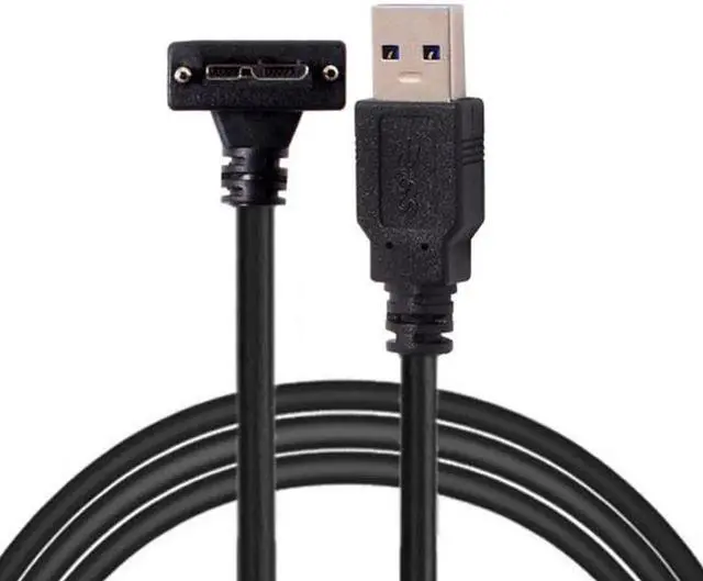 Alt view image 2 of 7 - 1.2m 90 Degree Down Angled Micro USB Screw Mount to 3.0 Data Cable for Industrial Camera