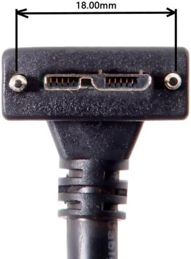 Main image of 1.2m 90 Degree Down Angled Micro USB Screw Mount to 3.0 Data Cable for Industrial Camera