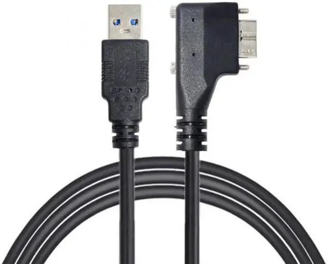 Alt view image 7 of 7 - Dual Screws 90 Degree Left Angled Micro USB Mount to USB3.0 Data Cable for Industrial Camera