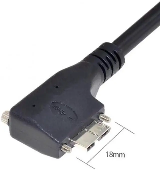 Main image of Dual Screws 90 Degree Left Angled Micro USB Mount to USB3.0 Data Cable for Industrial Camera