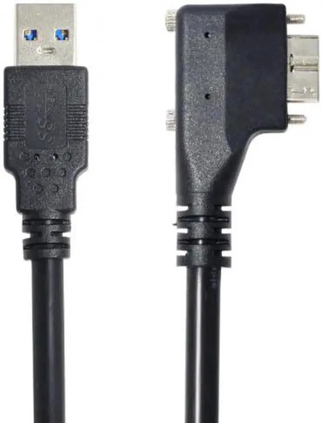 Alt view image 4 of 7 - Dual Screws 90 Degree Left Angled Micro USB Mount to USB3.0 Data Cable for Industrial Camera