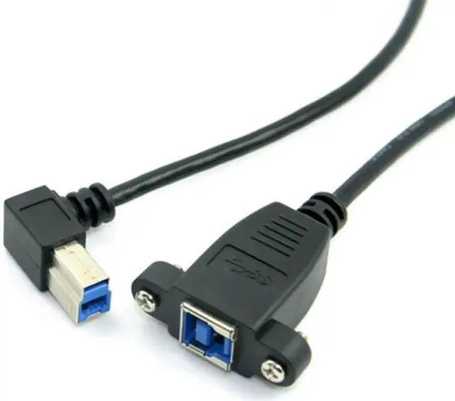 Main image of USB 3.0 Back Panel Mount B Type Female To Right Angled 90 Degree B Type Male Extension cable 0.5m U3-288-0.5M